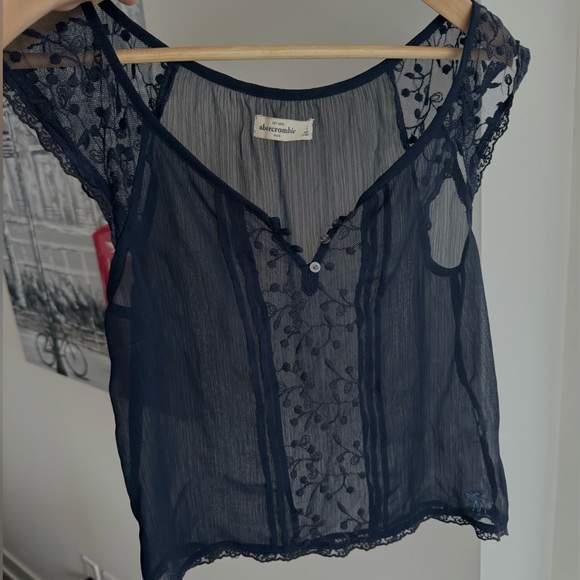 ABERCROMBIE BLUE BLOUSE - Picture 1 of 3